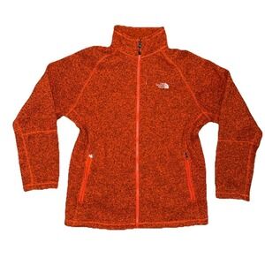 The North Face Rusty Orange Full Zip Up Fleece Jacket Men's Size Large
